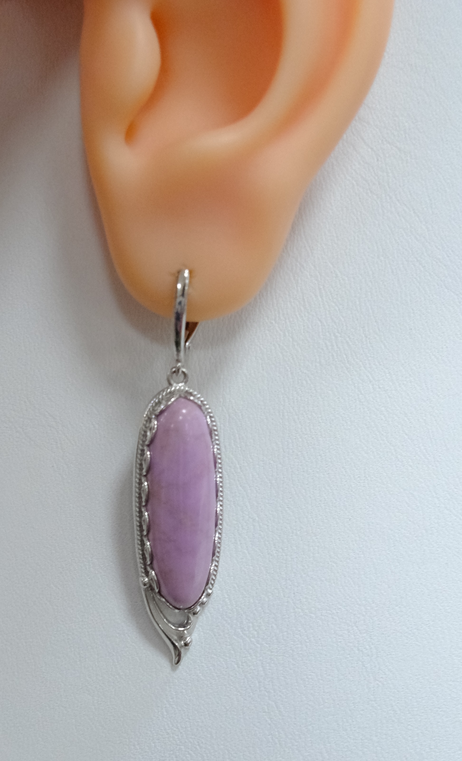Серебряные серьги с фосфосидеритами